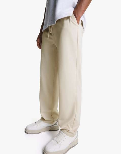 Bershka - Elegante joggingbroek met rechte pasvorm in wit - view 1