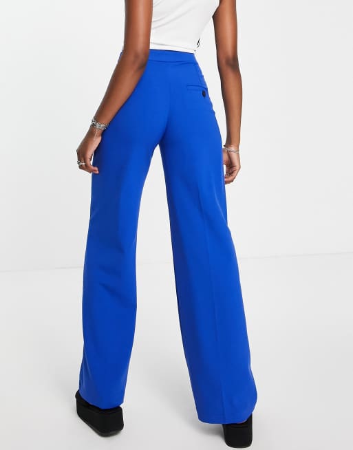 Bershka – Elegante, lässige Dad-Hose in leuchtendem Blau mit weitem Bein, Kombiteil , 2 von 4