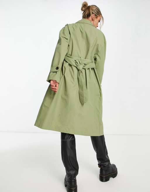 Bershka – Eleganter Trenchcoat in Khaki, 2 von 4