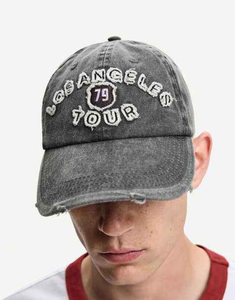 Bershka embroidered cap in black - view 1