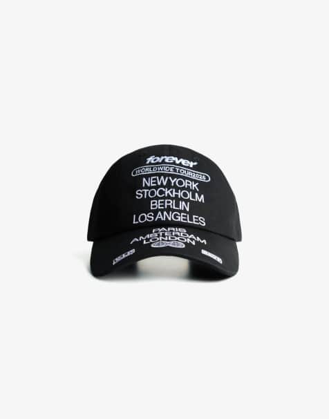 Bershka Embroidered cap in black - view 1