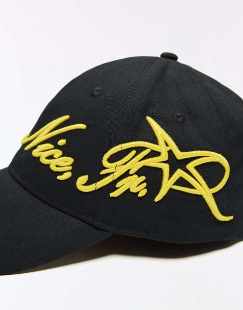 Bershka Embroidered cap in black - view 1