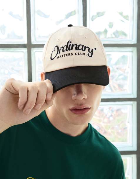 Bershka Embroidered cap in white - view 1