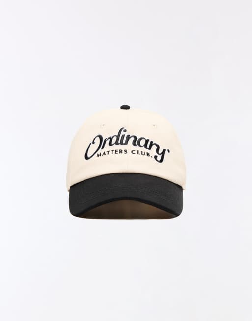 Bershka Embroidered cap in white, 3 of 5