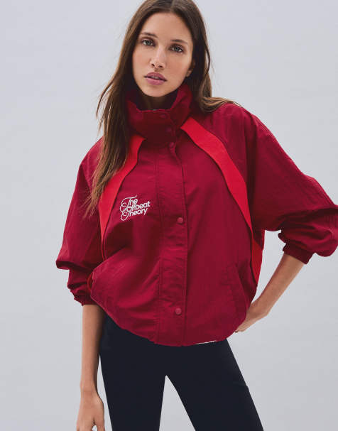Bershka Embroidered lightweight jacket in black - view 1