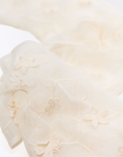 Bershka Embroidered neck scarf in white - view 1