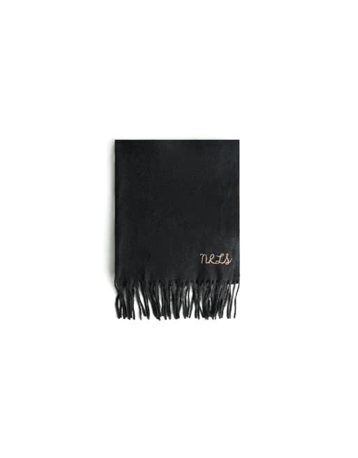 Bershka Embroidered scarf in grey