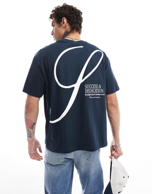 Bershka embroidered t-shirt in blue
