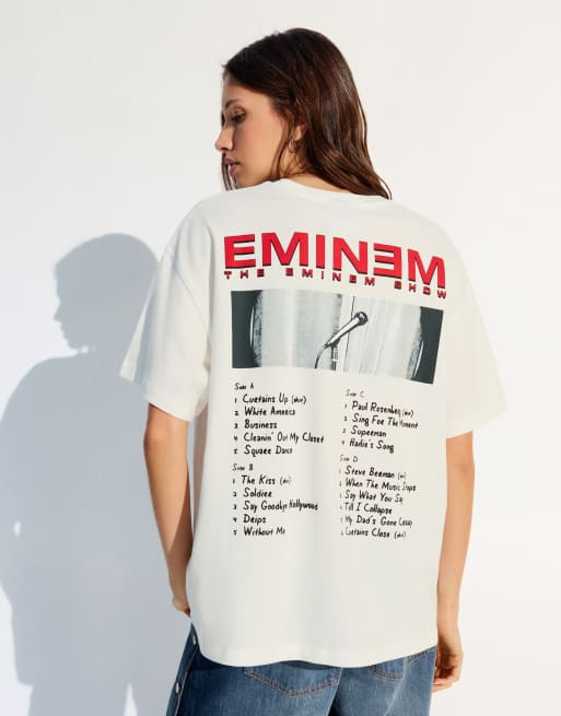 Bershka - Eminem - T-shirt oversize bianca, 3 di 4
