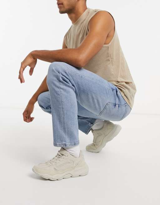 Bershka – Enge Jeans in Blau