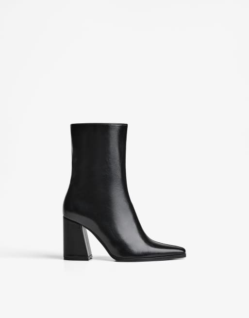 Bershka - Enkellaarzen met blokhak in zwart, 3 van 6