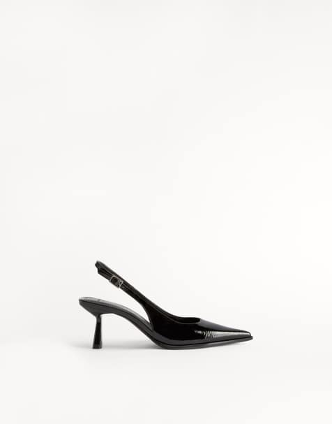 Bershka - Escarpins à petit talon et bride arrière - Noir - view 1