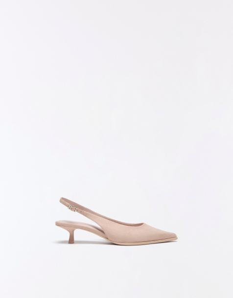 Bershka - Escarpins à petit talon et bride arrière - Rose - view 1