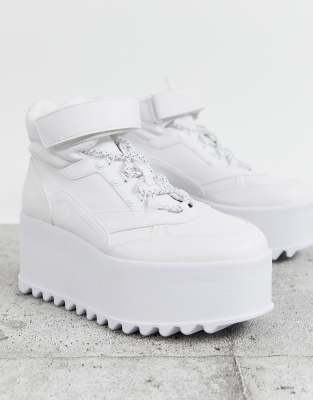 asos white platform trainers