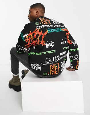 bershka graffiti jacket