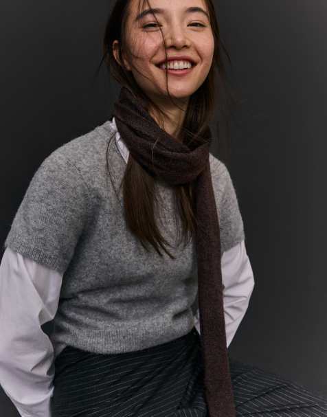 Bershka Extra-long scarf in brown