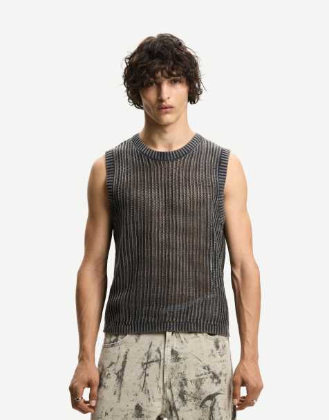 Bershka Faded-effect gilet in grey - view 1