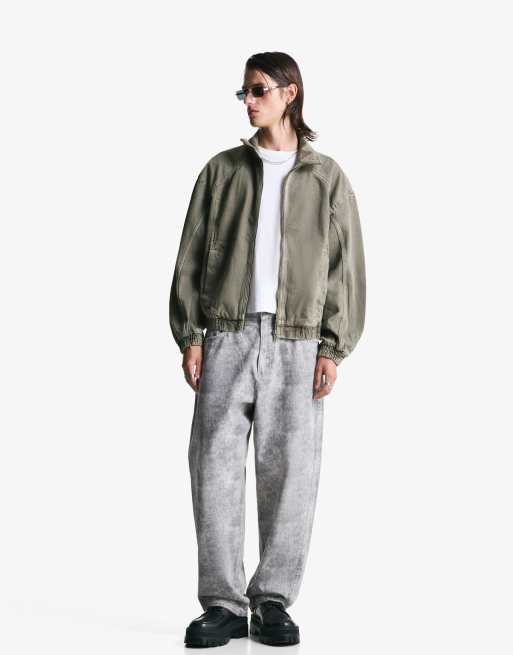 Bershka Faded-effect jacket in black