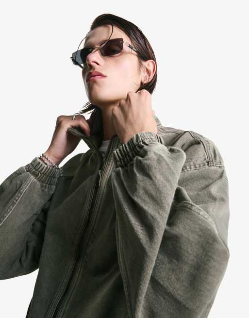 Bershka Faded-effect jacket in black