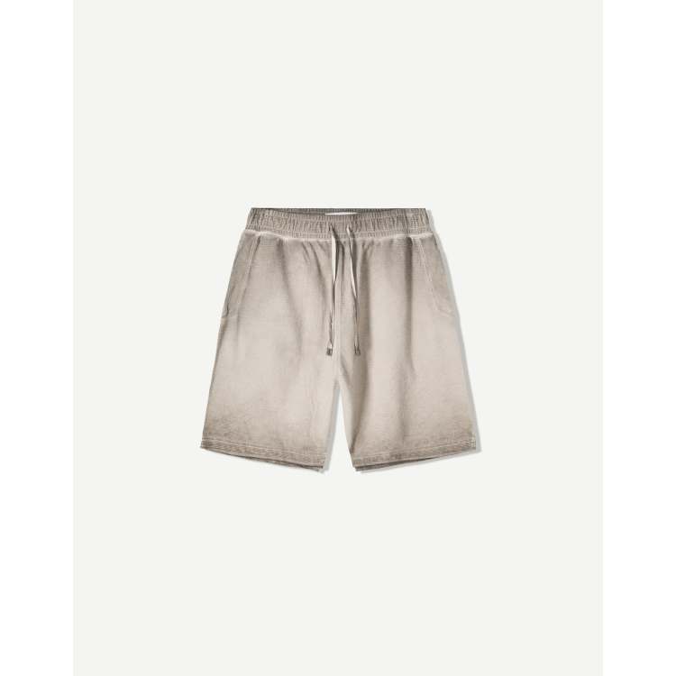 【BERSHKA】FADED - EFFECT WAFFLE ベルシュカ ショートパンツ Bershka faded effect waffle knit bermuda shorts in light