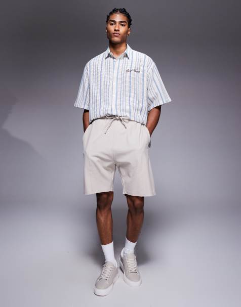 Bershka – Fakturowane szorty w kolorze taupe - view 1