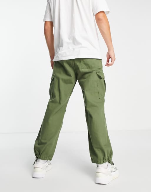 Bershka – Fallschirm-Cargohose in Khaki, 2 von 4