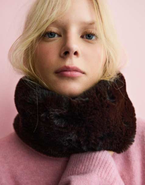 Bershka Faux fur headband in brown - view 1