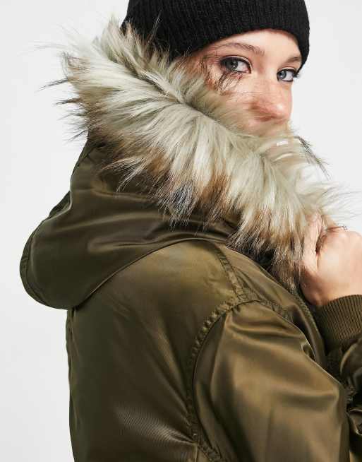 Bershka Cozy Faux Fur Jacket - Gem