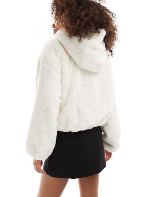 Bershka faux fur hooded jacket shop