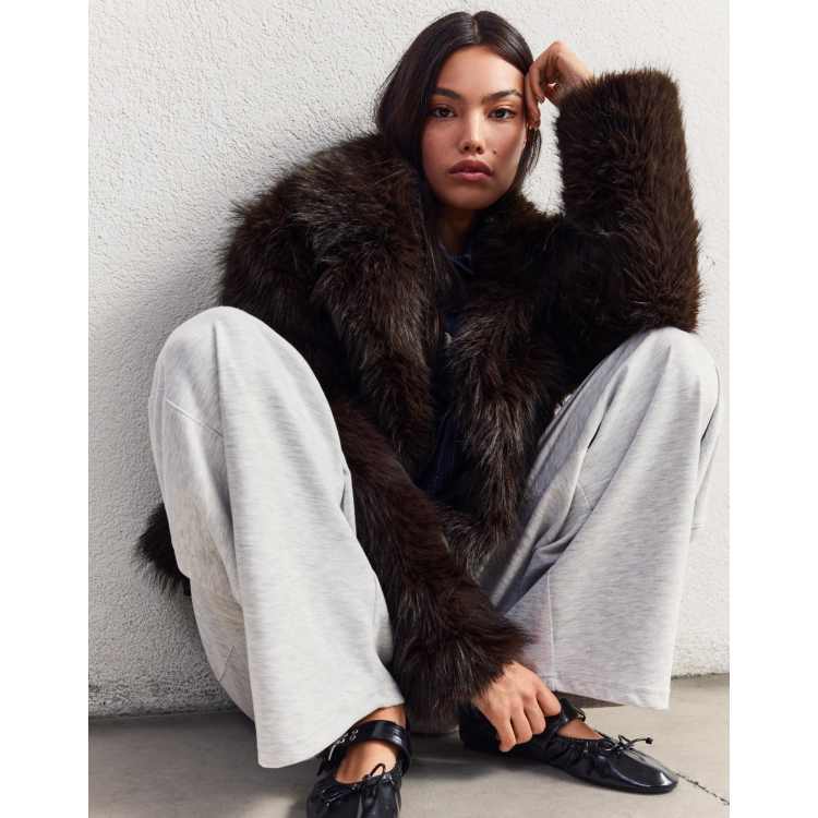 BERSHKA エコファーコート ブラウン系 209661038-1-brown?$n_750w$&wid