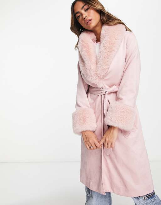 Faux Fur Coat Bershka