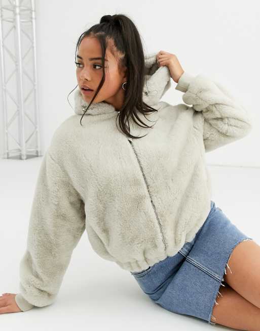 Bershka faux fur outlet jacket