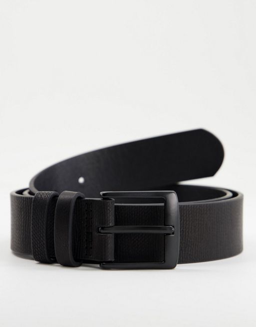 Bershka faux leather belt in black | ASOS