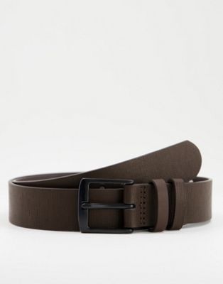 Bershka faux leather belt in brown