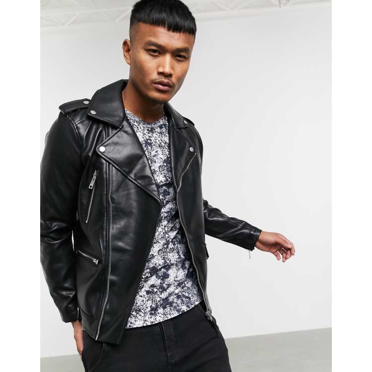 Bershka Faux Leather Biker Jacket - ShopperBoard