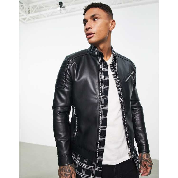 Bershka Faux Leather Biker Jacket - ShopperBoard