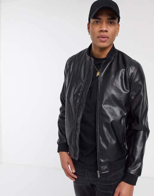 bershka leather jacket mens