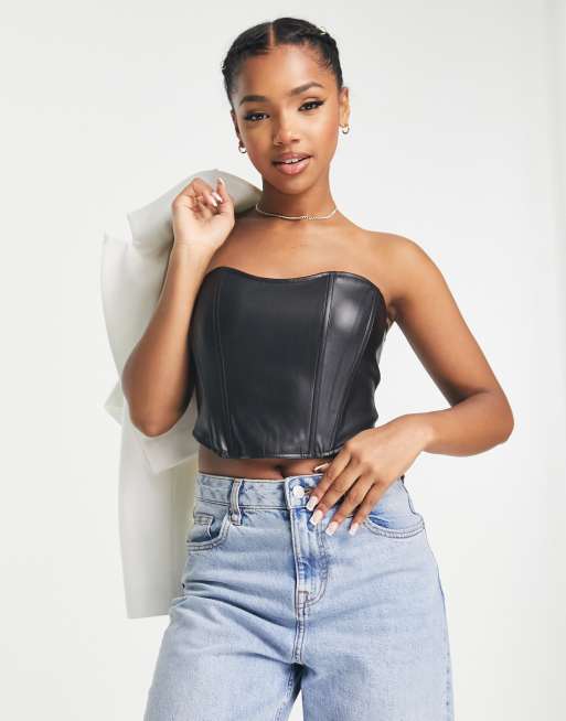 Leather corset top store asos