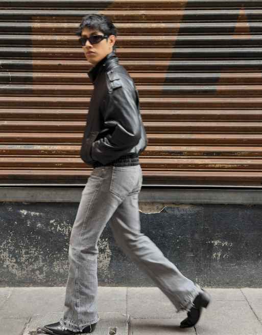 Bershka Faux leather jacket in black, 4 of 7