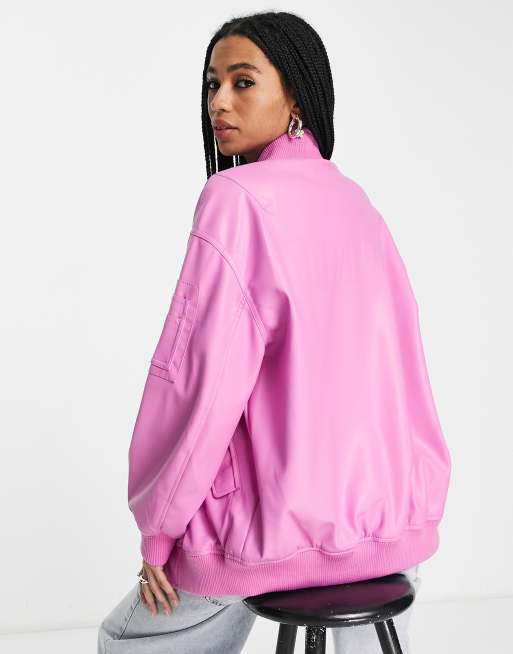 Bershka Pink Biker Jacket For Sale - William Jacket