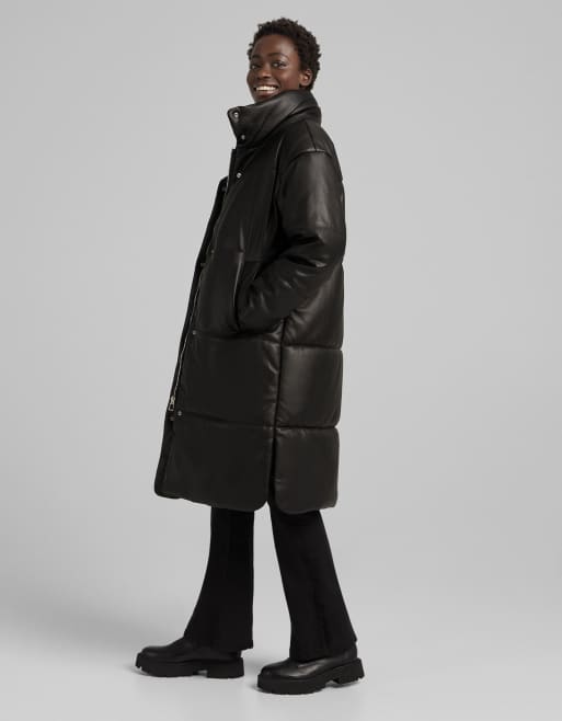 Bershka long 2025 puffer coat