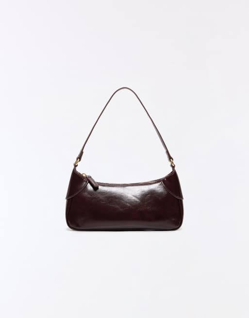 Bershka Faux leather shoulder bag in brown, 2 of 5