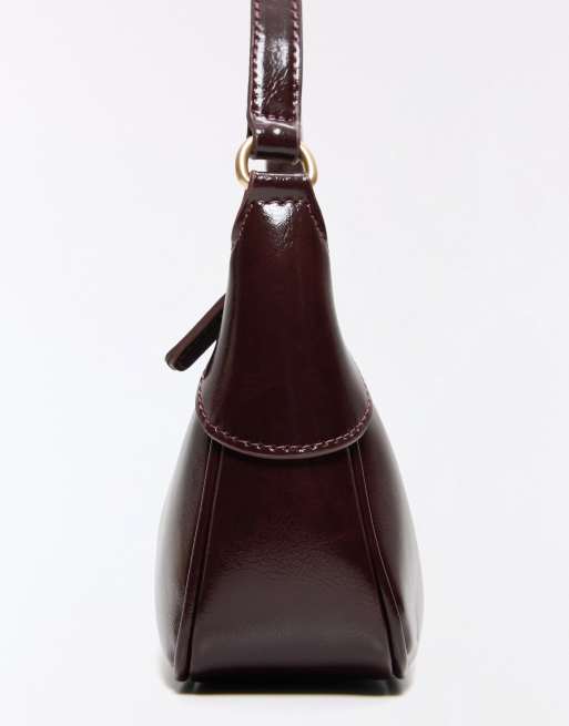 Bershka Faux leather shoulder bag in brown, 3 of 5
