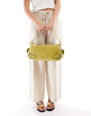 Bershka Faux Leather Shoulder Bag With Buckle Detail
