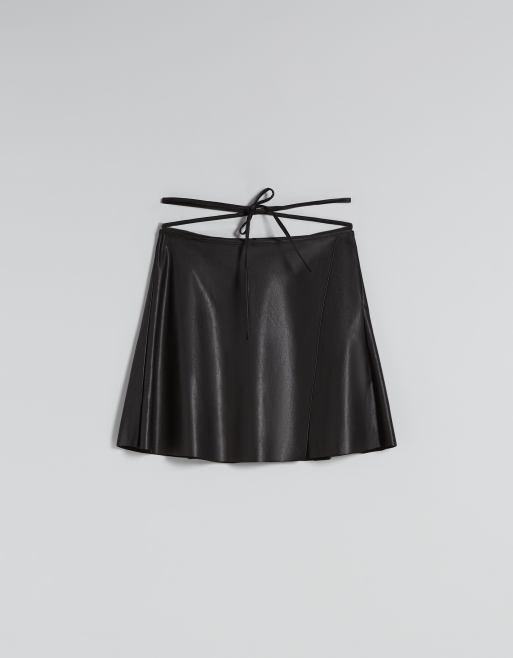 Image of: Faux leather skater skirt.