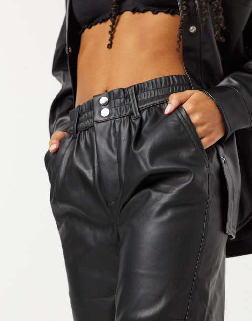 Elasticated waist sale leather trousers