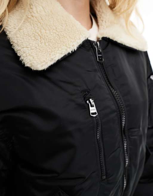 Black padded bomber jacket 2024 womens