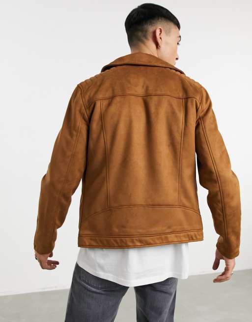 Bershka suede biker outlet jacket