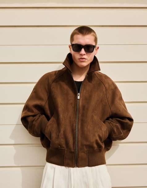 Bershka Faux suede jacket in brown - view 1