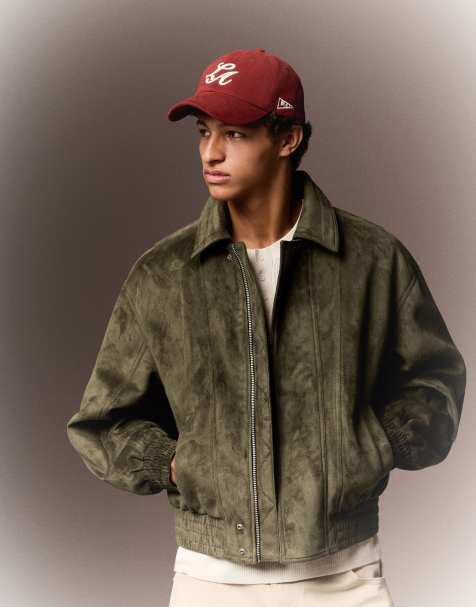 Bershka Faux suede jacket in khaki - view 1
